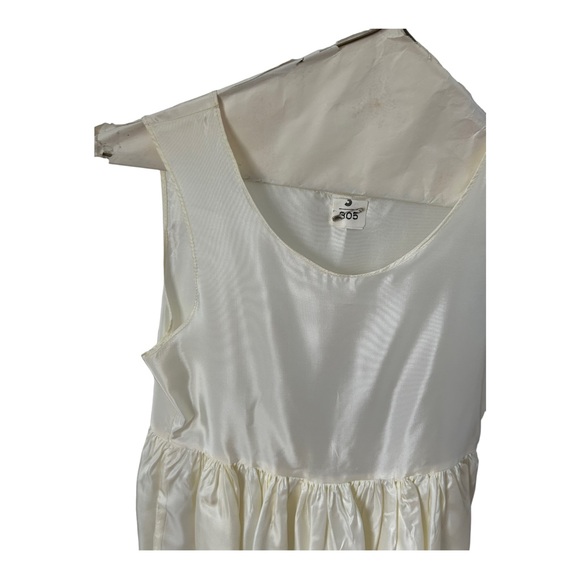 VTG First Holy Communion Dress Cream Lace 3 Piece 80s 90s Dress Slip Scarf READ - Picture 10 of 16